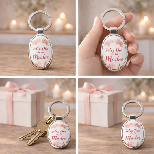 Llavero Ovalado Sublimable Día de la Madre – Personalizable