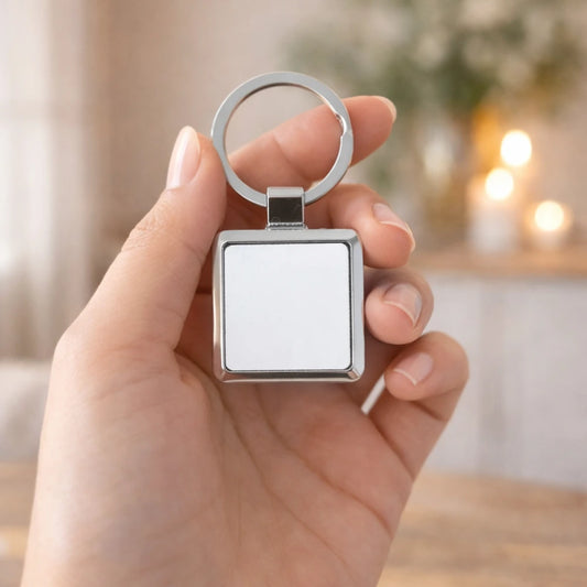 Llavero Sublimable Cuadrado Metálico | Insumo para Personalización y Sublimación